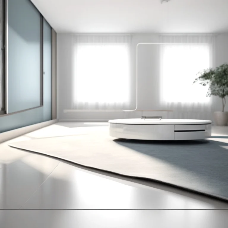AI-Roboter reinigt ein Wohnzimmer leise